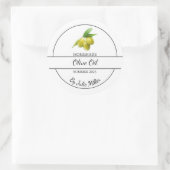 Einfaches, hausgemachtes Olivenöl Runder Aufkleber (Tasche)