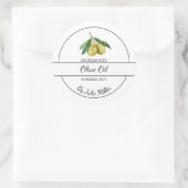 Einfaches, hausgemachtes Olivenöl Runder Aufkleber (Tasche)
