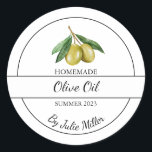 Einfaches, hausgemachtes Olivenöl Runder Aufkleber<br><div class="desc">Speziell für Sie!</div>