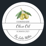 Einfaches, hausgemachtes Olivenöl Runder Aufkleber<br><div class="desc">Speziell für Sie!</div>