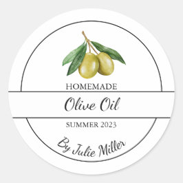 Einfaches, hausgemachtes Olivenöl Runder Aufkleber