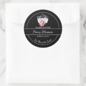 Einfaches, hausgemachtes Peony Bubath Label Runder Aufkleber (Tasche)