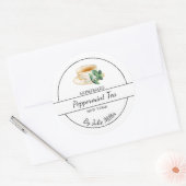 Einfaches hausgemachtes Pfefferminzteetikett Runder Aufkleber (Umschlag)