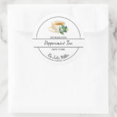 Einfaches hausgemachtes Pfefferminzteetikett Runder Aufkleber (Tasche)