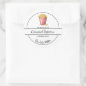Einfaches hausgemachtes Popcorn-Label Runder Aufkleber (Tasche)