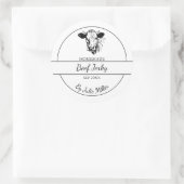 Einfaches hausgemachtes Rindfleisch-Jerky-Label Runder Aufkleber (Tasche)