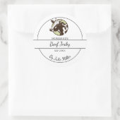 Einfaches hausgemachtes Rindfleisch-Jerky-Label Runder Aufkleber (Tasche)