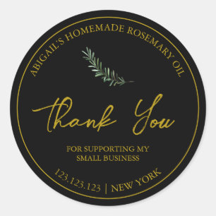Einfaches, hausgemachtes Rosemary Oil-Dankeschön-L Runder Aufkleber