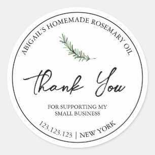 Einfaches, hausgemachtes Rosemary Oil-Dankeschön-L Runder Aufkleber