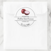 Einfaches hausgemachtes Rot-Onio-Label Runder Aufkleber (Tasche)