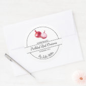 Einfaches hausgemachtes Rot-Onio-Label Runder Aufkleber (Umschlag)