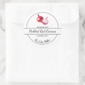 Einfaches hausgemachtes Rot-Onio-Label Runder Aufkleber (Tasche)