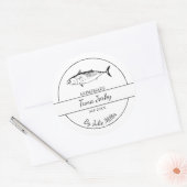 Einfaches hausgemachtes Thunfisch-Jerky-Label Runder Aufkleber (Umschlag)