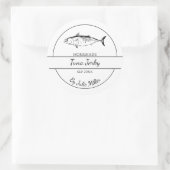 Einfaches hausgemachtes Thunfisch-Jerky-Label Runder Aufkleber (Tasche)