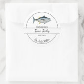 Einfaches hausgemachtes Thunfisch-Jerky-Label Runder Aufkleber (Tasche)