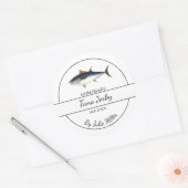 Einfaches hausgemachtes Thunfisch-Jerky-Label Runder Aufkleber (Umschlag)