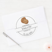 Einfaches, hausgemachtes Walnussöl-Etikett Runder Aufkleber (Umschlag)