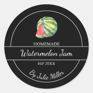 Einfaches hausgemachtes Wassermelone-Marmelade-Lab Runder Aufkleber