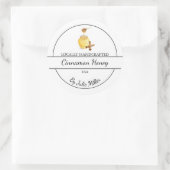 Einfaches, hausgemachtes Zimt-Honey-Label Runder Aufkleber (Tasche)