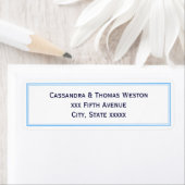 Einfaches, hellblaues Gerahmtes Adressetikett (Insitu)