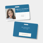 Einfaches hellblaues Mitarbeiter-Foto-ID-Logo-Barc Ausweis (Vorder- & Rückseite)