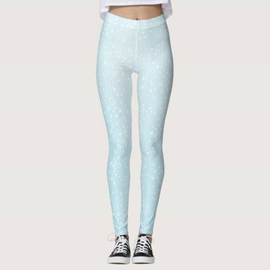 Einfaches hellblaues Muster Leggings (Vorderseite)