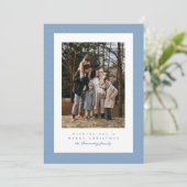 Einfaches hellblaues Twegerahmen Weihnachtsgebäck  Feiertagskarte (Stehend Vorderseite)