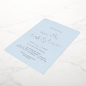 Einfaches, hellblaues und silberes Lässiges Brautp Folieneinladung (Gedreht)