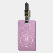 Einfaches, helles Bubblegum, rosa Lederaussehen Gepäckanhänger (Vorderseite vertikal)