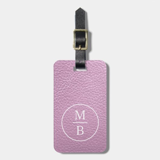 Einfaches, helles Bubblegum, rosa Lederaussehen Gepäckanhänger (Vorderseite vertikal)