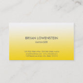 Einfaches helles gelbes Ombre Muster modern Visitenkarte (Rückseite)