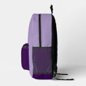 Einfaches helles Lila und dunkles Lila Monogramm Bedruckter Rucksack (Rechts)