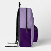 Einfaches helles Lila und dunkles Lila Monogramm Bedruckter Rucksack (Links)