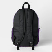 Einfaches helles Lila und dunkles Lila Monogramm Bedruckter Rucksack (Rückseite)