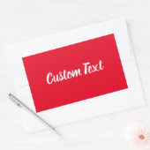 Einfaches, helles Rot mit weißem Skriptvorlage Rechteckiger Aufkleber (Umschlag)