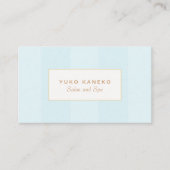 Einfaches helles türkisfarbenes Blau gestreift Ele Visitenkarte (Vorderseite)