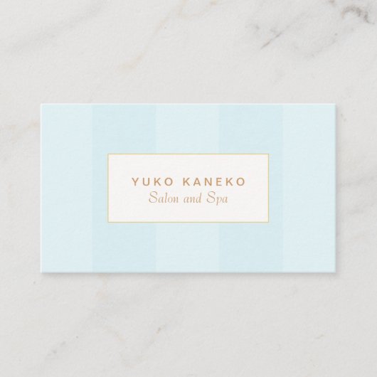 Einfaches helles türkisfarbenes Blau gestreift Ele Visitenkarte (Vorderseite)