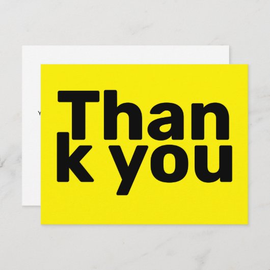 Einfaches, hellgelbes und modernes Geschäft Dankeskarte (Vorne/Hinten)