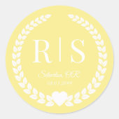 Einfaches hellgoldgelbes Monogramm Runder Aufkleber (Vorderseite)