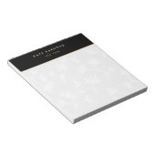 Einfaches, hellgraues, florales Designer Notepad Notizblock (angewinkelt)