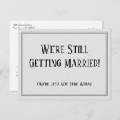 Einfaches hellgraues Hochzeitsupdate Postkarte (Vorne/Hinten)