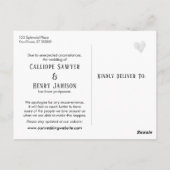 Einfaches hellgraues Hochzeitsupdate Postkarte (Rückseite)