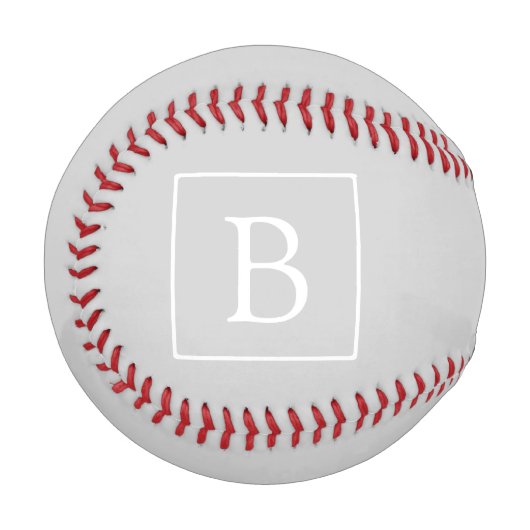 Einfaches hellgraues Monogramm Baseball (Vorderseite Links)