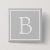 Einfaches hellgraues Monogramm Button (Vorderseite)