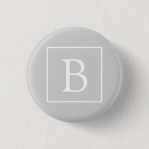 Einfaches hellgraues Monogramm Button