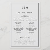 Einfaches hellgraues Monogramm Elegantes Hochzeits (Rückseite)