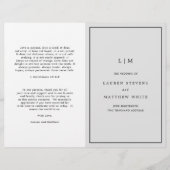 Einfaches hellgraues Monogramm Elegantes Hochzeits (Vorderseite)