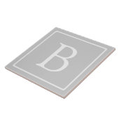 Einfaches hellgraues Monogramm Fliese (Seite)