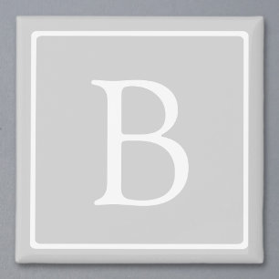 Einfaches hellgraues Monogramm Magnet