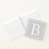 Einfaches hellgraues Monogramm Notizblock (Innenseite)